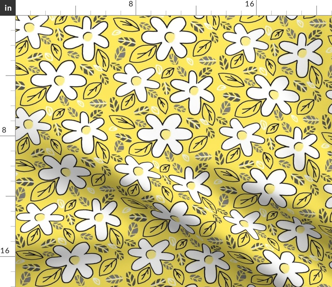 Fran's Floralback / Yellow - White - Grey  