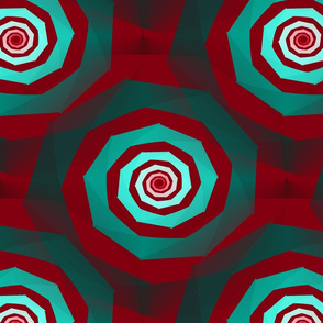 vertigo fractal in red and teal 