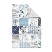 21" Boys Boho Cheater Quilt Wholecloth