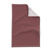 CSMC27 - Tiny Speckled Peach  and  Burgundy Tartan Plaid