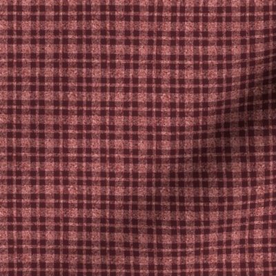 CSMC27 - Tiny Speckled Peach  and  Burgundy Tartan Plaid