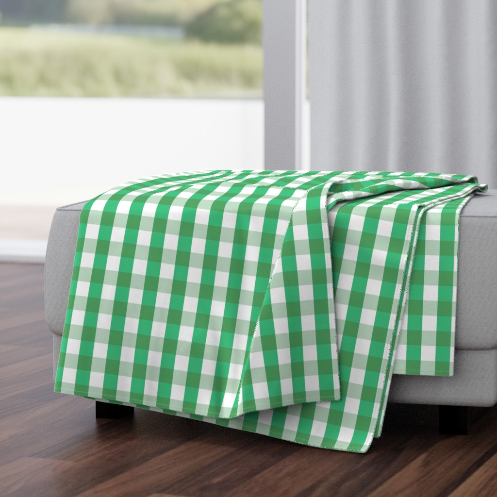 Garden Green and White Gingham Check