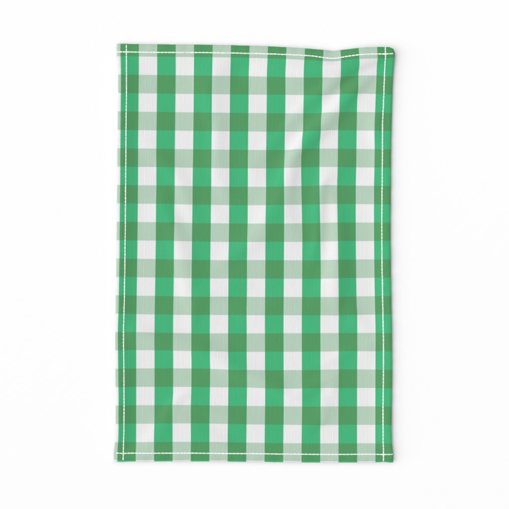 Garden Green and White Gingham Check