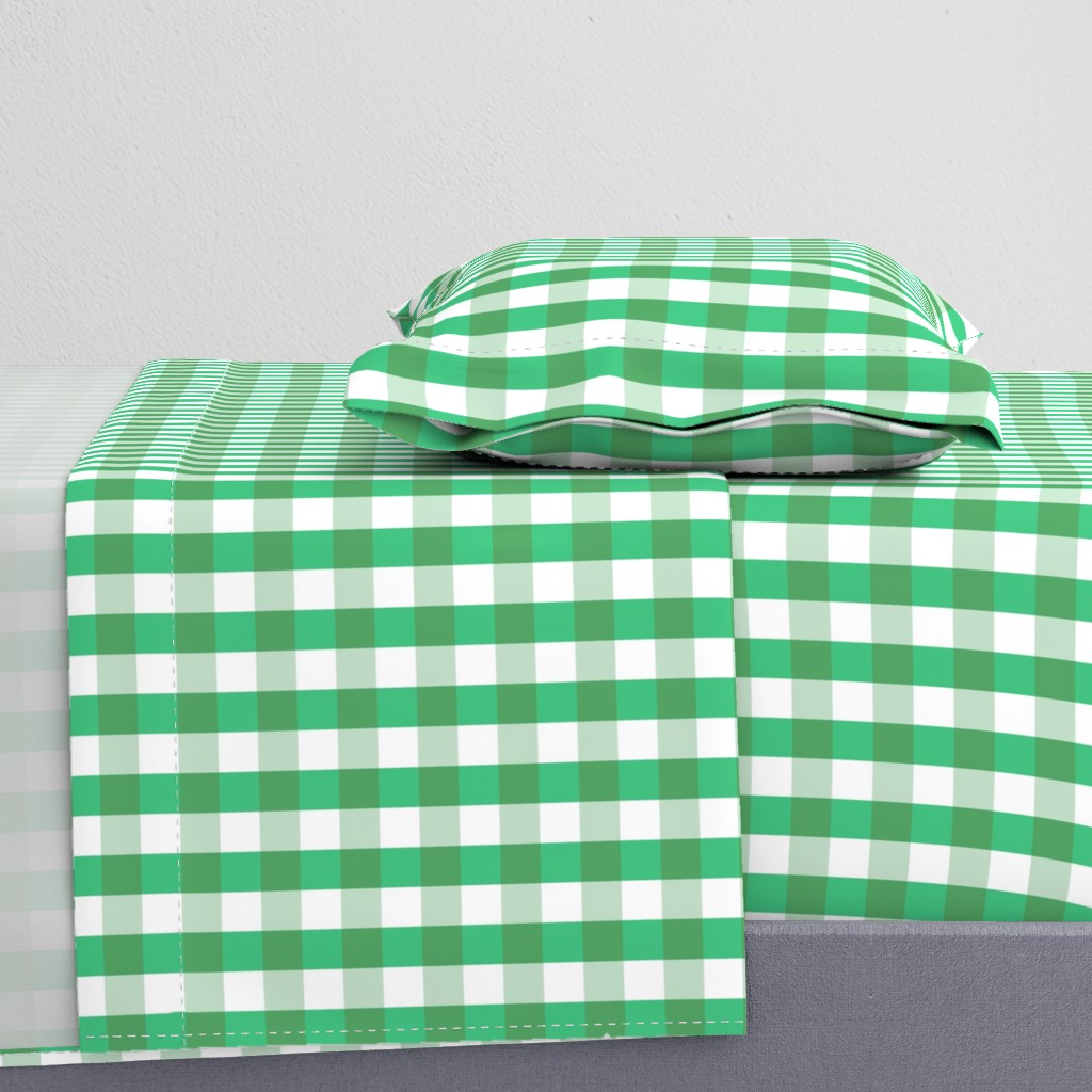 Garden Green and White Gingham Check