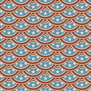 Vintage Flag Scallop - Red, White & Blue