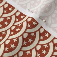 Vintage Flag Scallop - White on Red