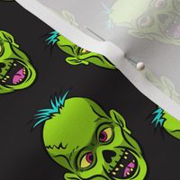 zombies - green on black - halloween 