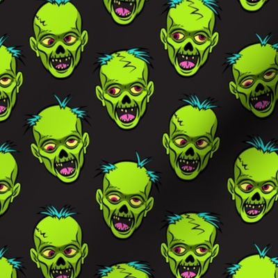 zombies - green on black - halloween 