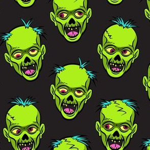 zombies - green on black - halloween 