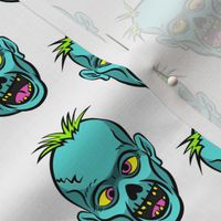 zombies - teal on white - halloween
