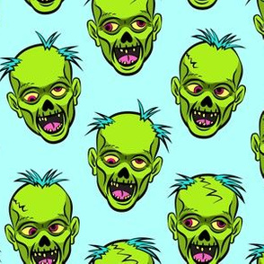 zombies - green on blue - halloween 