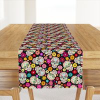 Colorful Sugar Skulls on Black