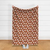 Cute little sheep design abstract white baby llama gender neutral winter rusty copper