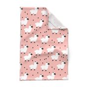 Cute little sheep design abstract white baby llama pink girls