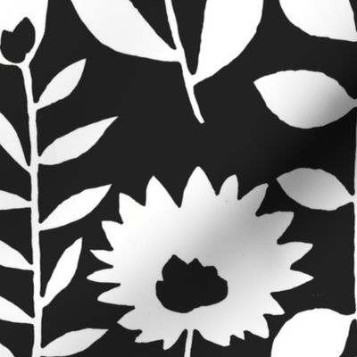 cutout flower (white on black)