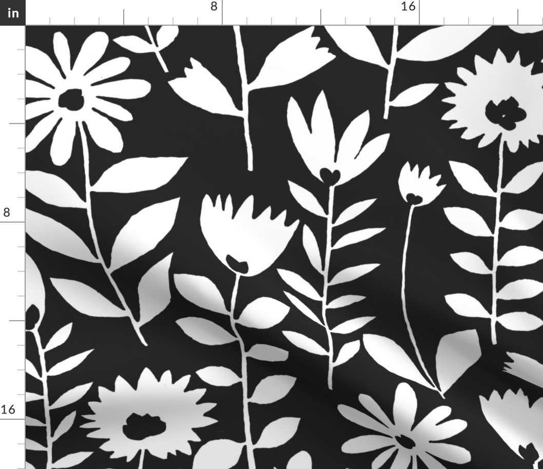 cutout flower (white on black)