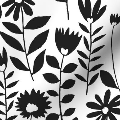 cutout flower small scale (black on white)