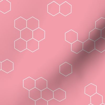 Abstract geometric honeycomb bee lovers honey print pink