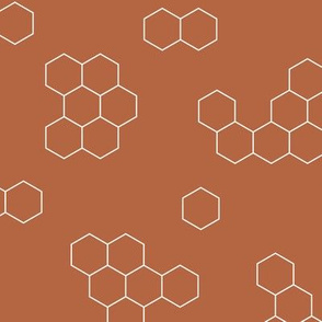 Abstract geometric honeycomb bee lovers honey print rusty copper