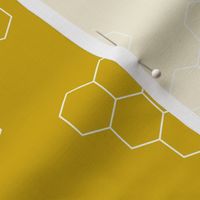Abstract geometric honeycomb bee lovers honey print ochre yellow