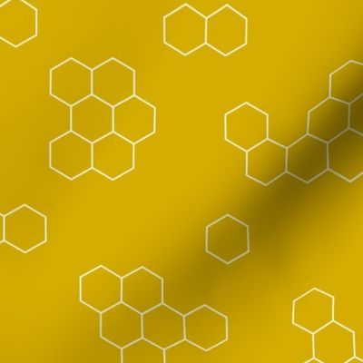 Abstract geometric honeycomb bee lovers honey print ochre yellow