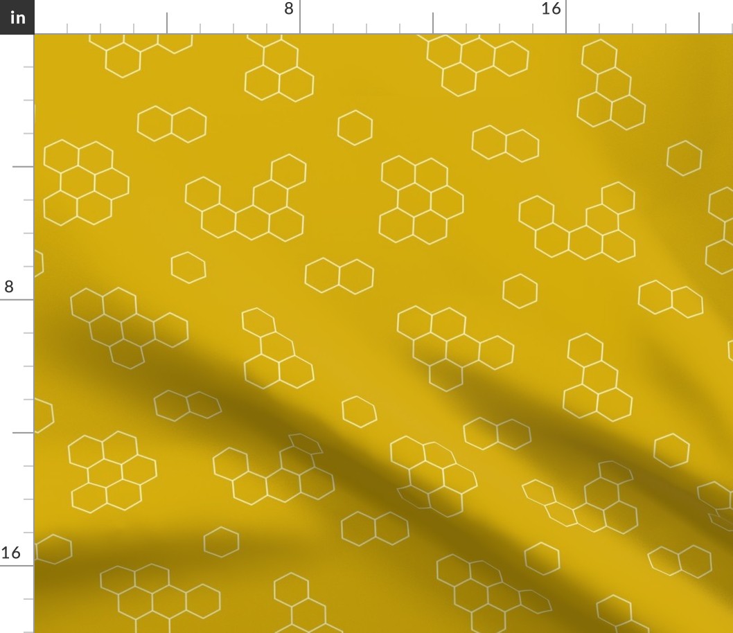 Abstract geometric honeycomb bee lovers honey print ochre yellow