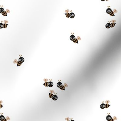 Cute little bumble bee spring summer print design black and white copper beige gender neutral