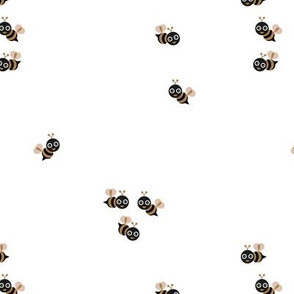 Cute little bumble bee spring summer print design black and white copper beige gender neutral
