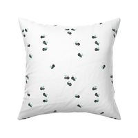 Cute little bumble bee spring summer print design black and white mint