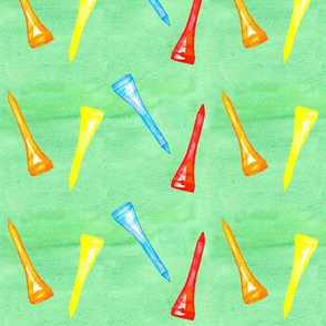 Golf Tees on Green