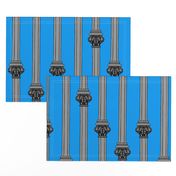 columns on blue