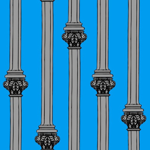 columns on blue