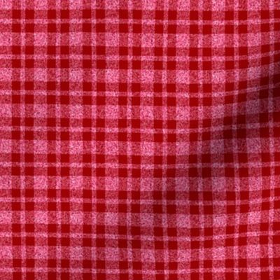 CSMC37  - Mini Speckled Pink Coral Pastel and Dusky Red Tartan Plaid