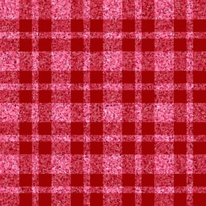 CSMC37  - LG - Speckled Pink Coral Pastel  and Dusky Red Tartan Plaid