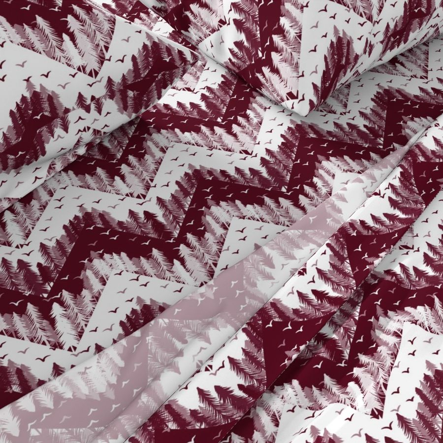 forest chevron deep red