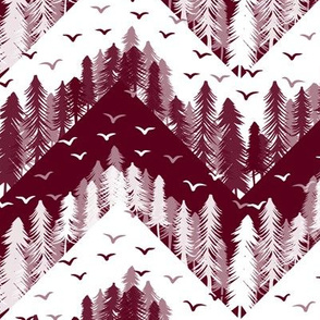 forest chevron deep red