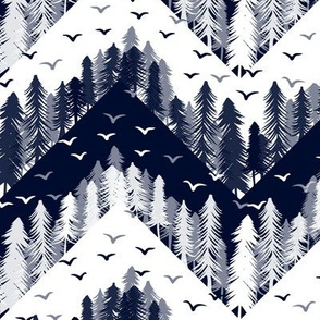 forest chevron navy