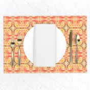 CSMC47 - Cosmic Dance Swirling Abstract aka Creative Sparks in Peach and Gold -  4 inch repeat with basic layout