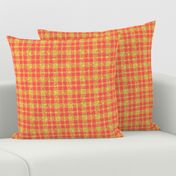 CSMC47  - LG - Speckled Gold and Coral Plaid
