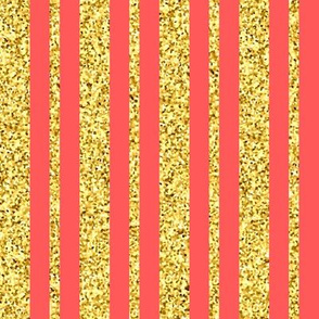 CSMC47  - LG - Speckled  Gold and Coral  Stripes