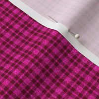 CSMC38  - Mini Speckled Wine Red and  Hot Pink Textured Tartan Plaid