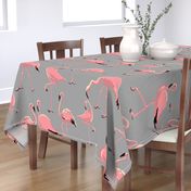 Flamingos grey large scale 