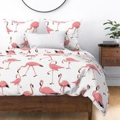 Flamingos white large scale