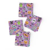 Trick or Treat Halloween Fall Candy on Dark Purple