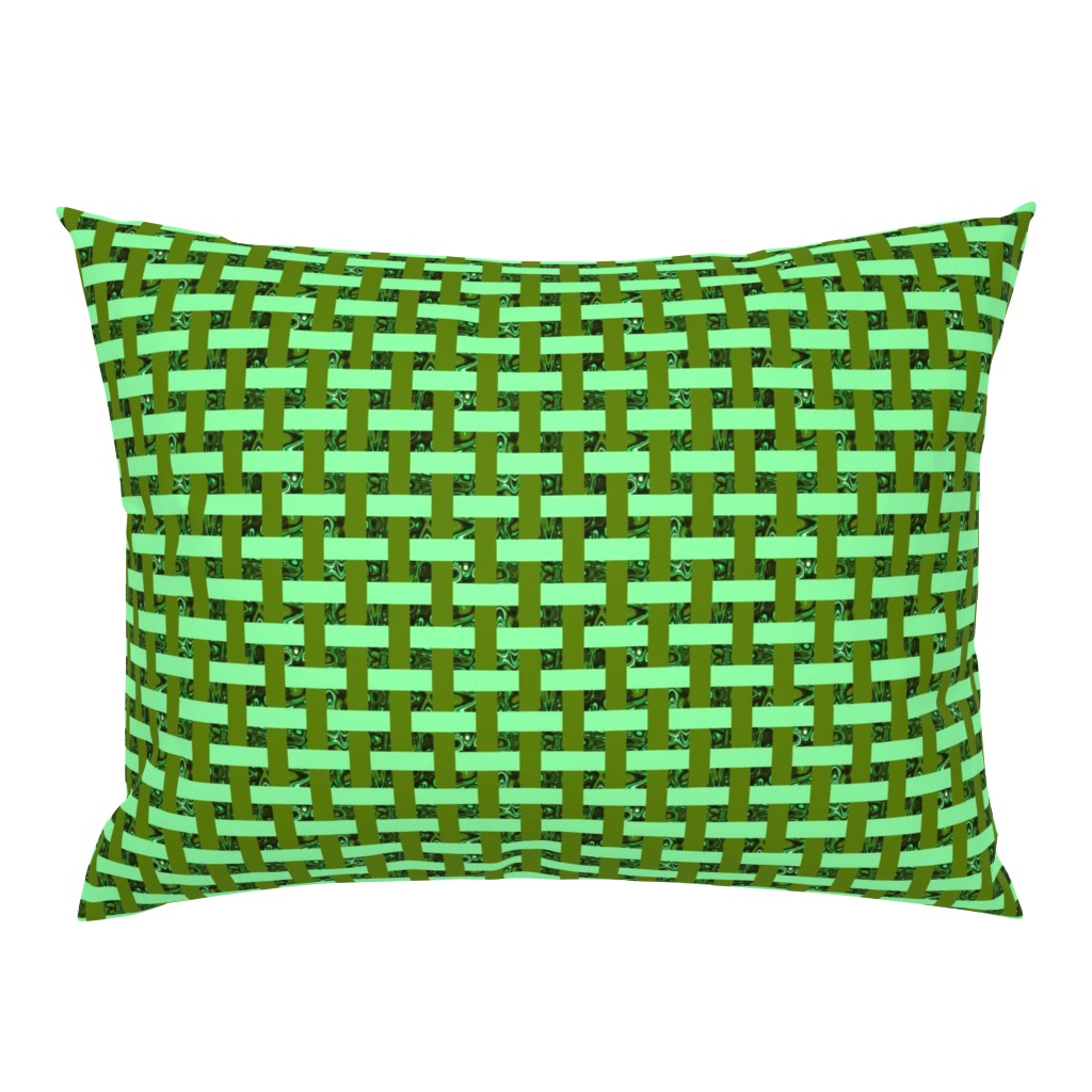 CSMC39 - Mini - Open Weave Abstract Window Gallery in Pastel Green - Olive Greens