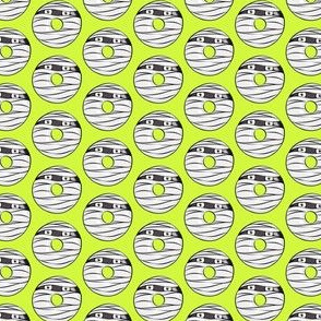 (small scale) mummy donuts - lime - halloween fabric C18BS