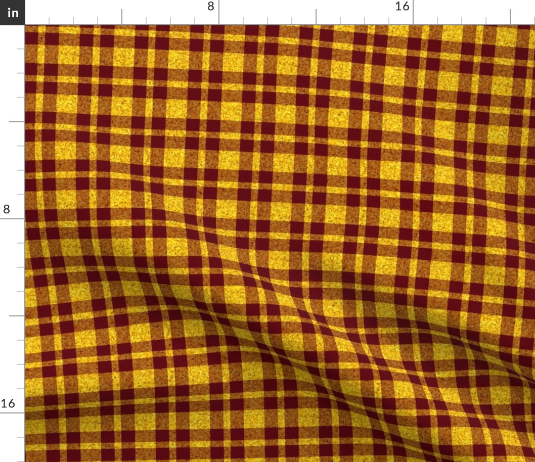 CSMC41 - LG - Speckled Sunny Yellow  and Raisin Brown Plaid