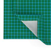 CSMC42 - Mini Dew-on-the-Grass Green and Summer Sky Blue Speckled Plaid