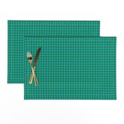 CSMC42 - Mini Dew-on-the-Grass Green and Summer Sky Blue Speckled Plaid