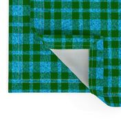 CSMC42 - Dew-on-the-Grass Green and Summer Sky Blue Speckled Plaid